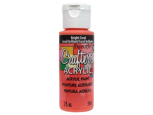 2OZ BRIGHT CORAL CRAFTER ACRYLIC PAINT